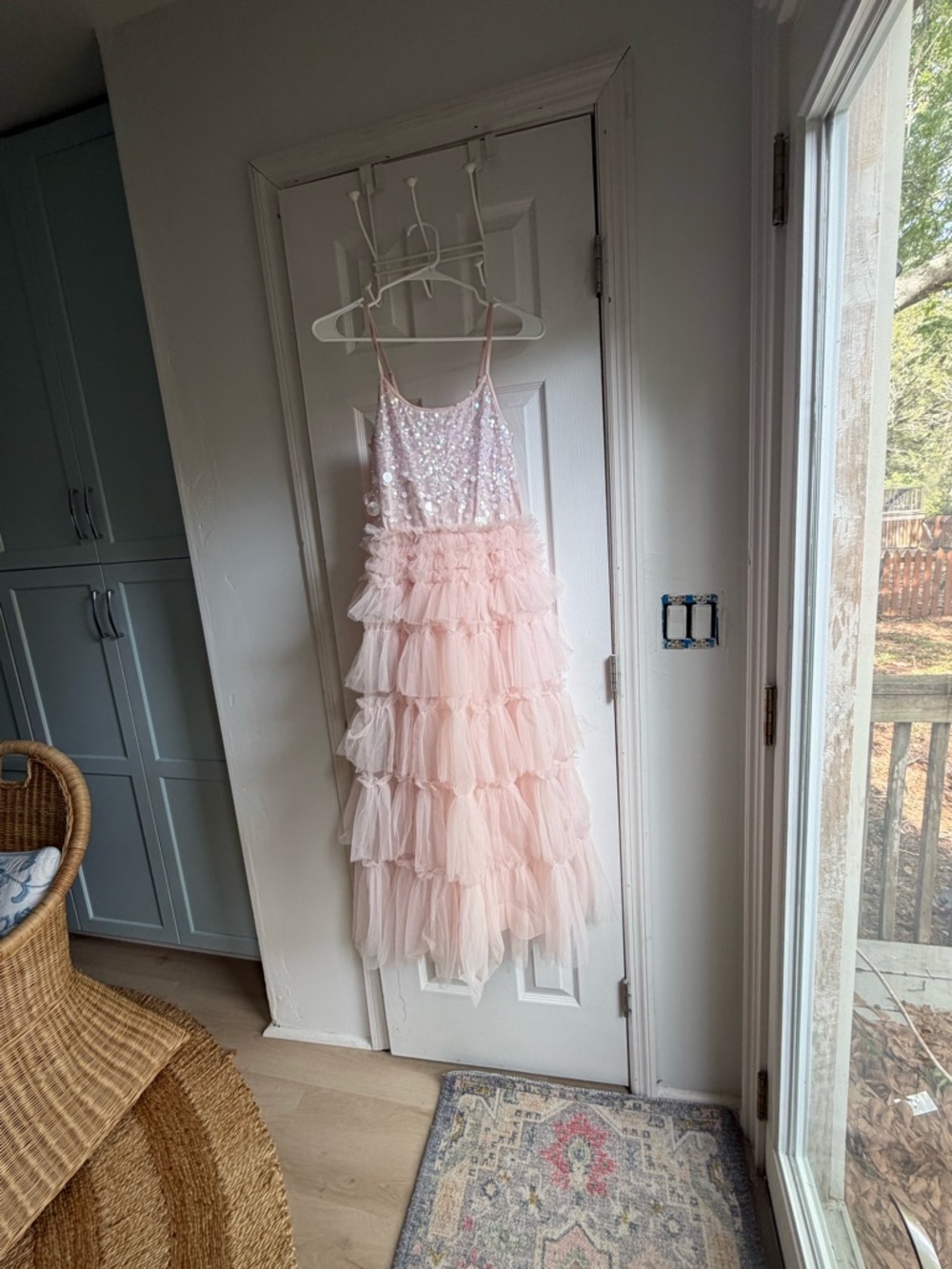 Sequin & Layered Tulle Pink Party Dress